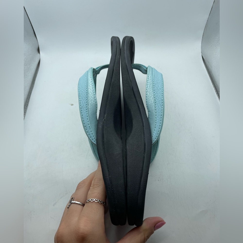 OluKai Women's Teal Black Flip Flop Sandals - Picture 9 of 9